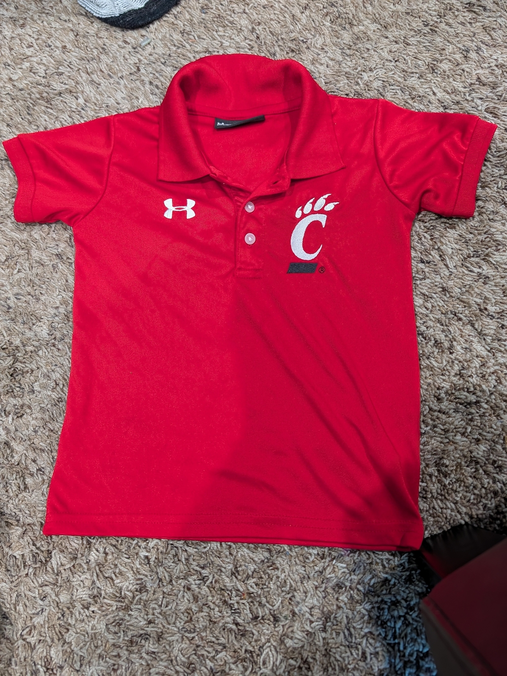 Under Armour Kids Red Polo with Cincinnati 'C' Logo